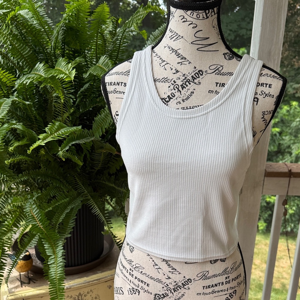 lululemon athletica Ivory Ribbed Reversible Tank Top
